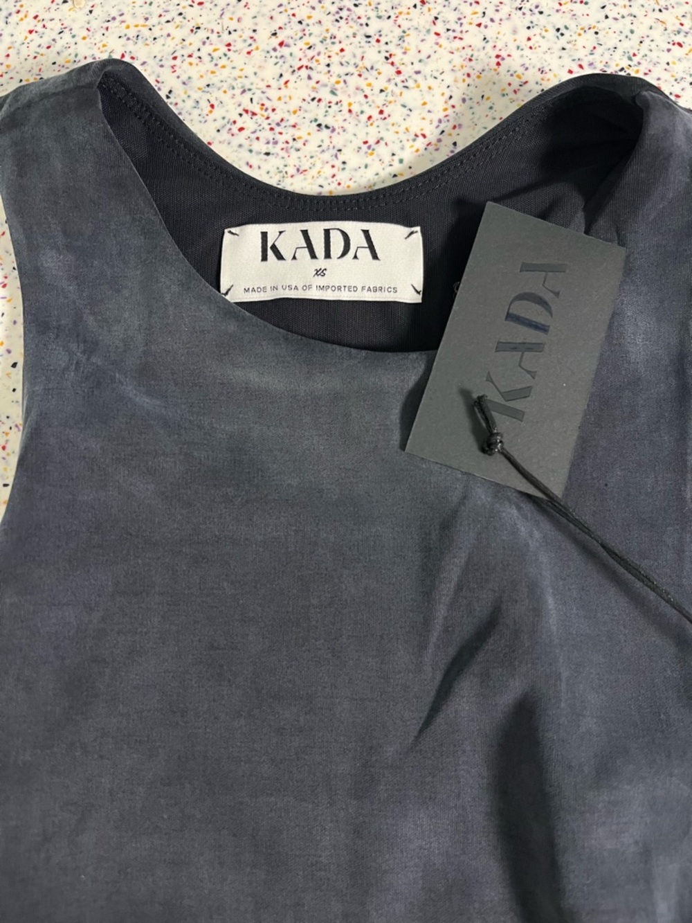 Kada NWT The Sculpt Racerback Midi Dress Sleeveless Shift Charcoal Size XS - Picture 6 of 11
